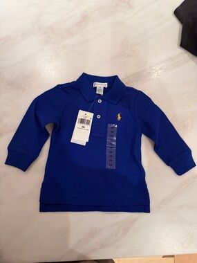 Ralph Lauren Long-Sleeve Polo Shirt - Royal Blue (baby 6 months)